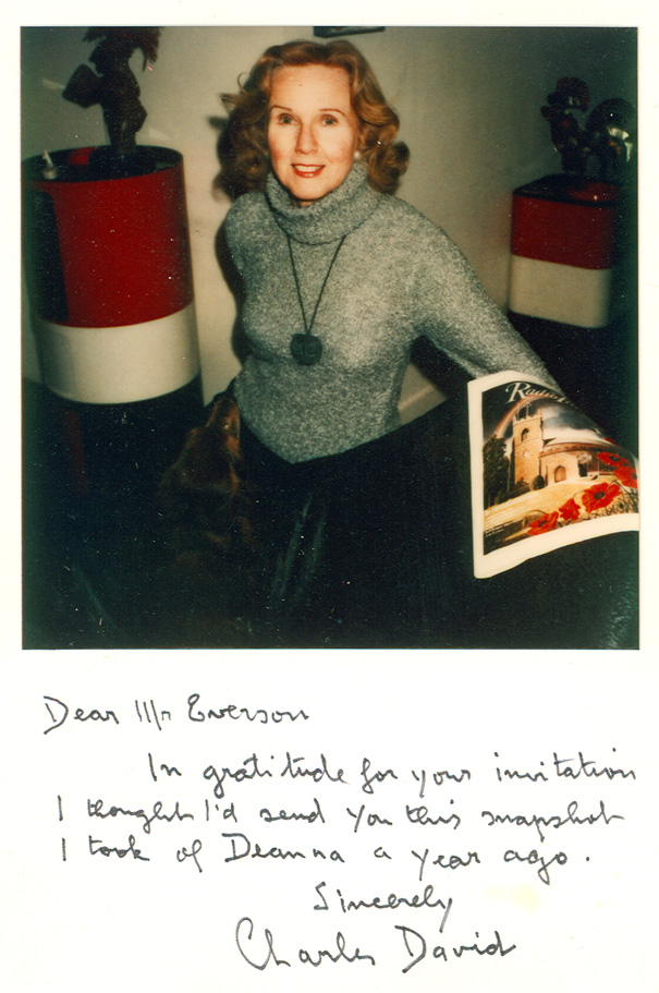 Image of Deanna Durbin, Paris, 1981. Photograph by Charles David.